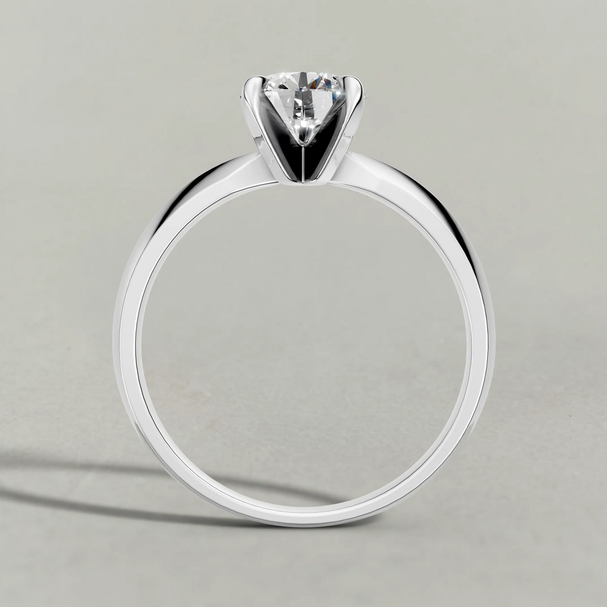 Knife-Edge Solitaire Engagement Ring (1113) in White Gold from front angle