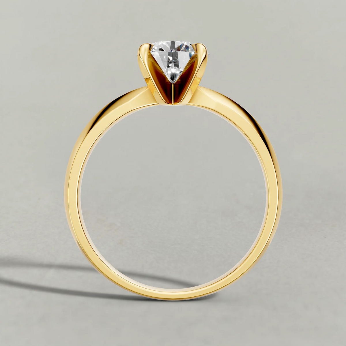 Knife-Edge Solitaire Engagement Ring (1113) in Yellow Gold from front angle