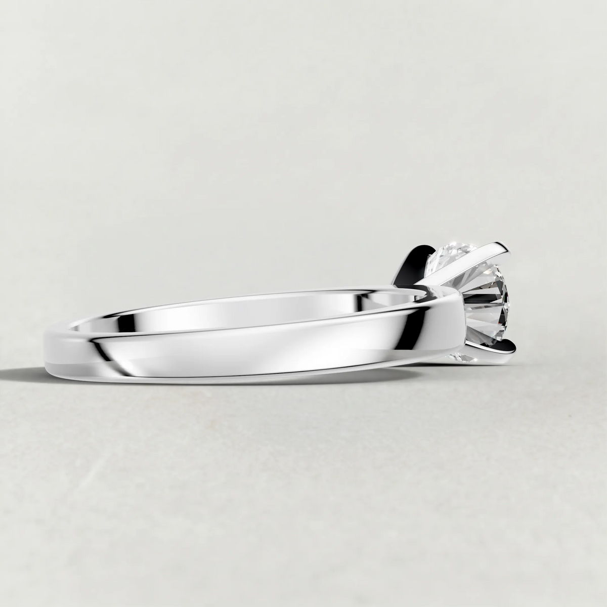 Tapered Solitaire Engagement Ring (2098) in Platinum from back angle