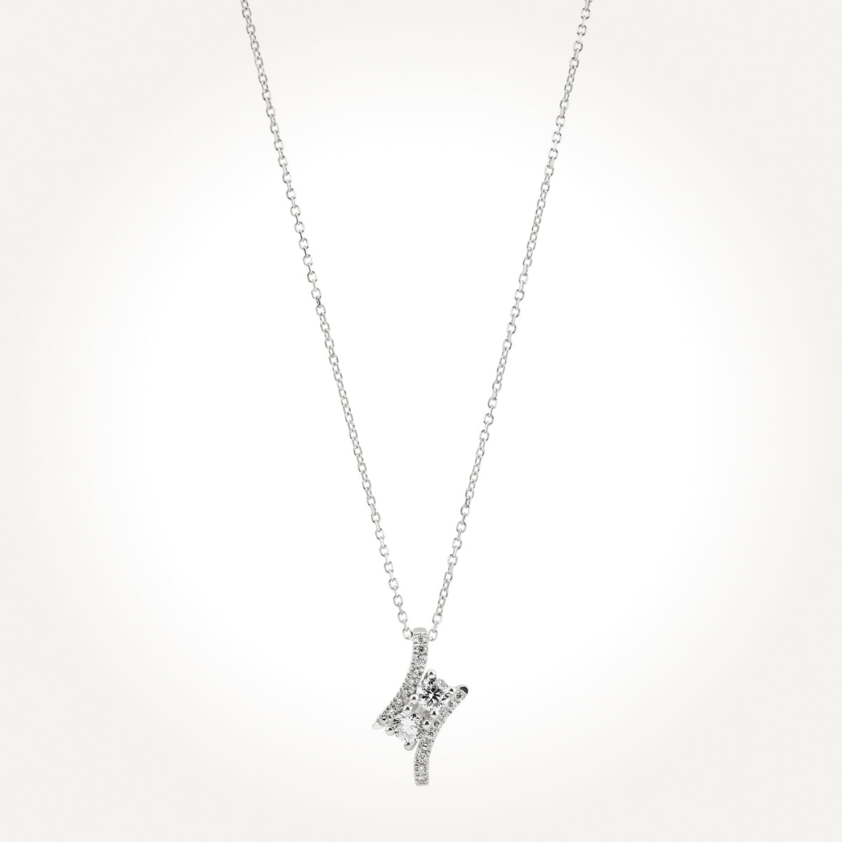 14KT White Gold Together Forever Necklace