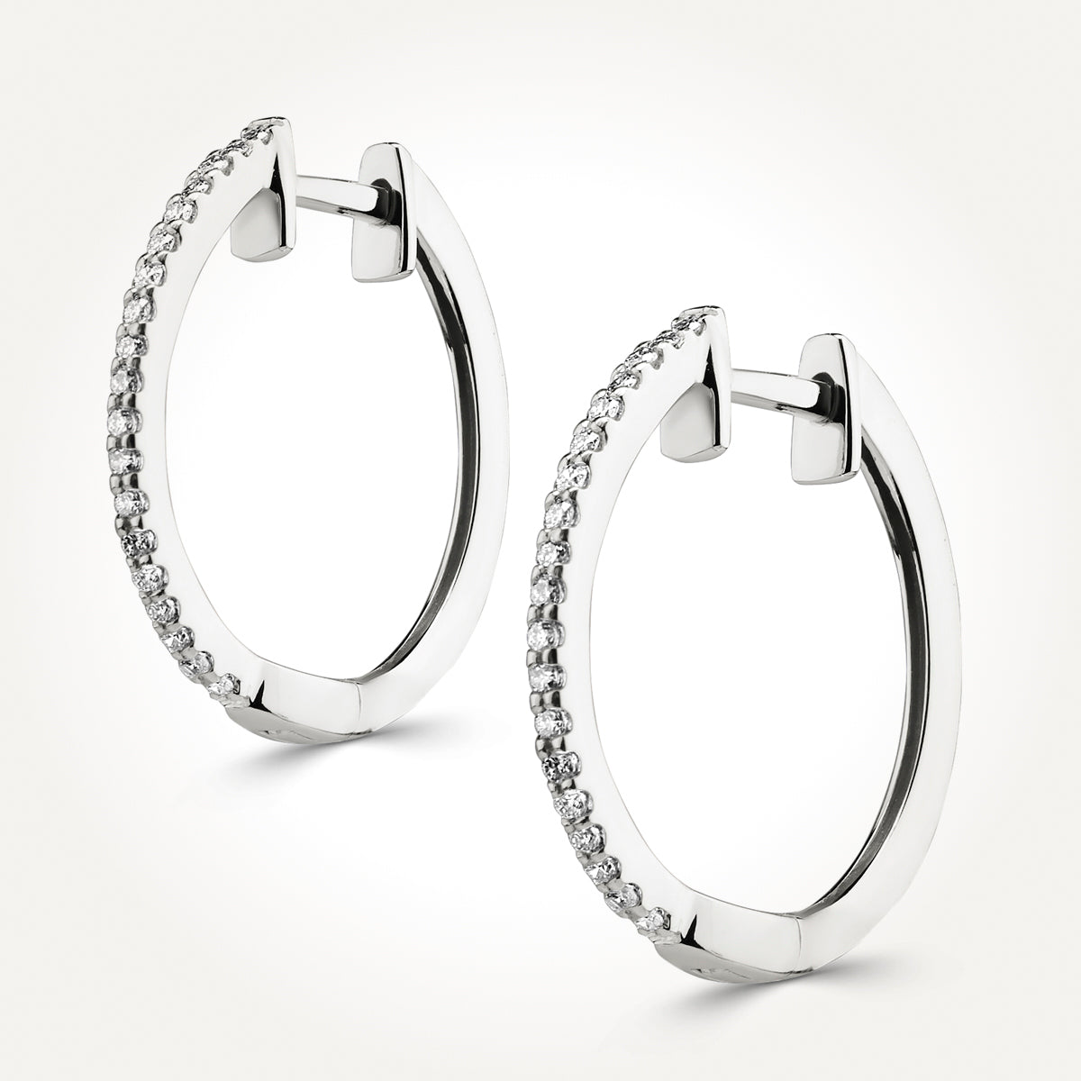 14KT White Gold Hoop Earring 0.14 CT. T.W.