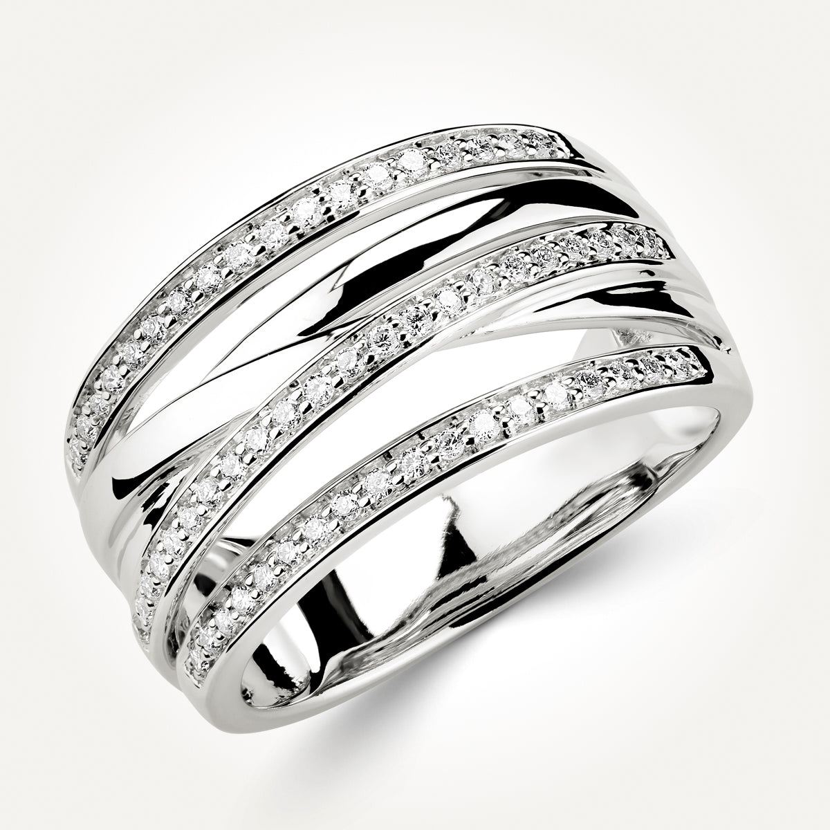 14KT White Gold Multi Band Ring