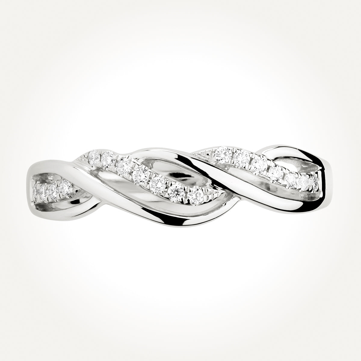 14KT White Gold Triple Twist Ring