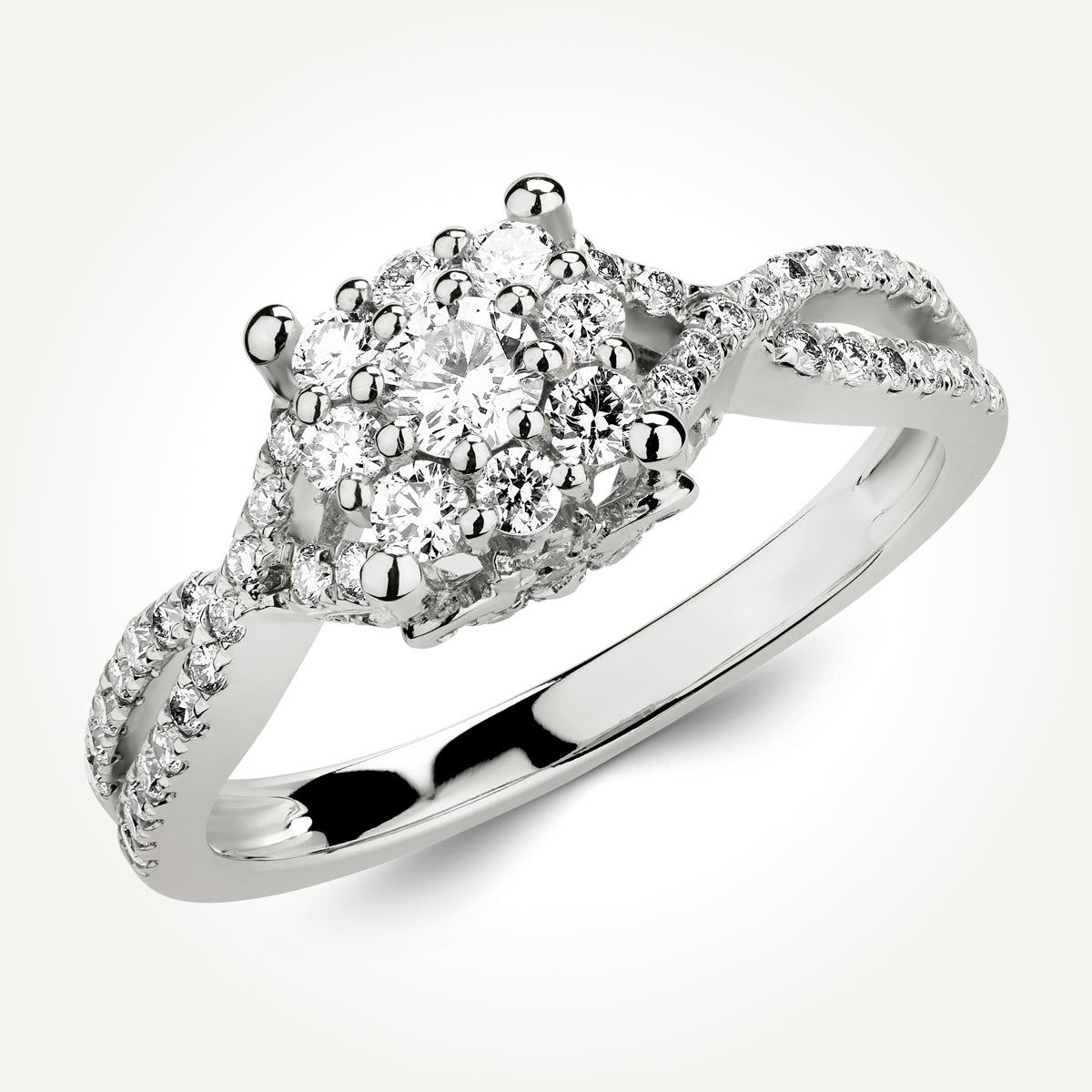 14KT White Gold Cluster Ring