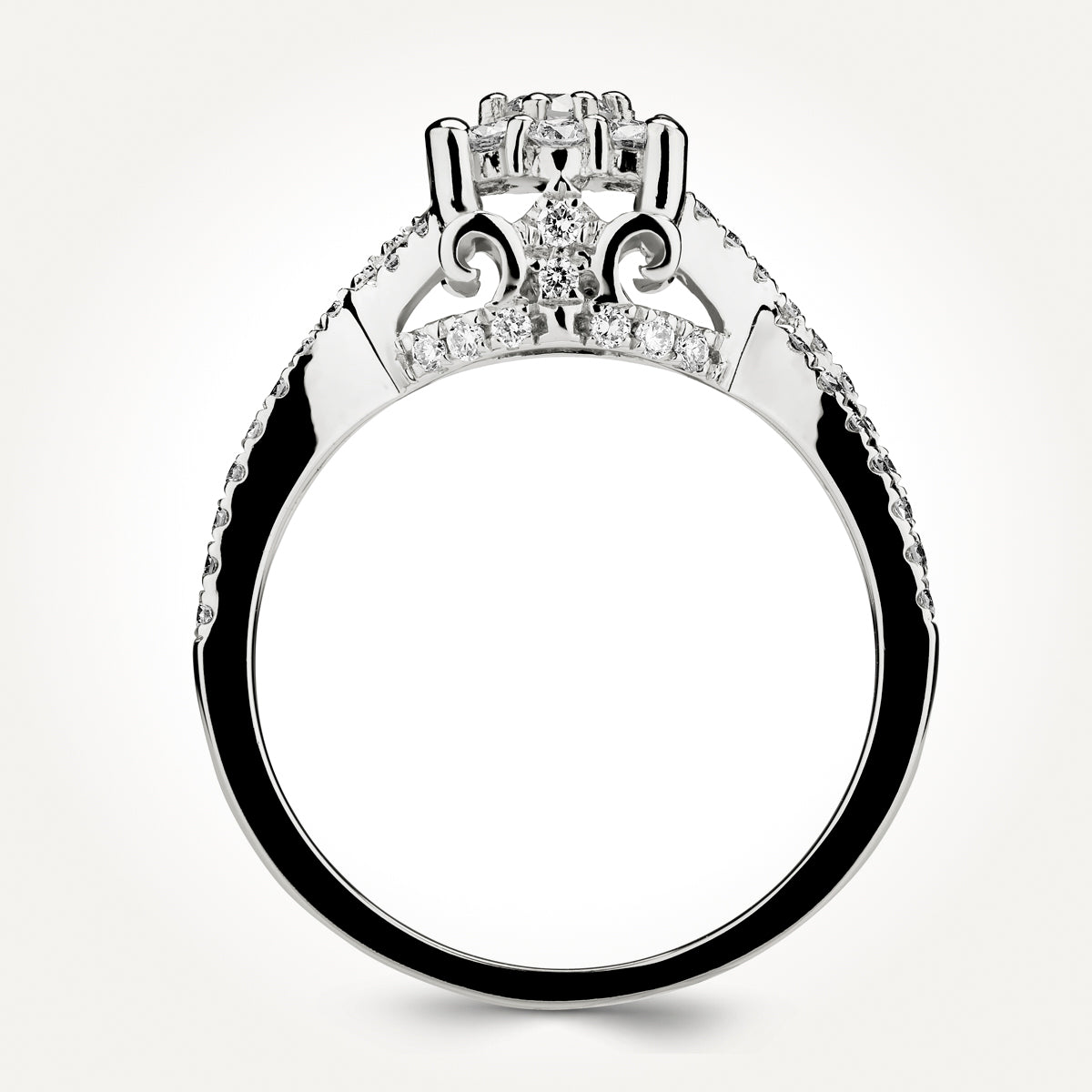 14KT White Gold Cluster Ring