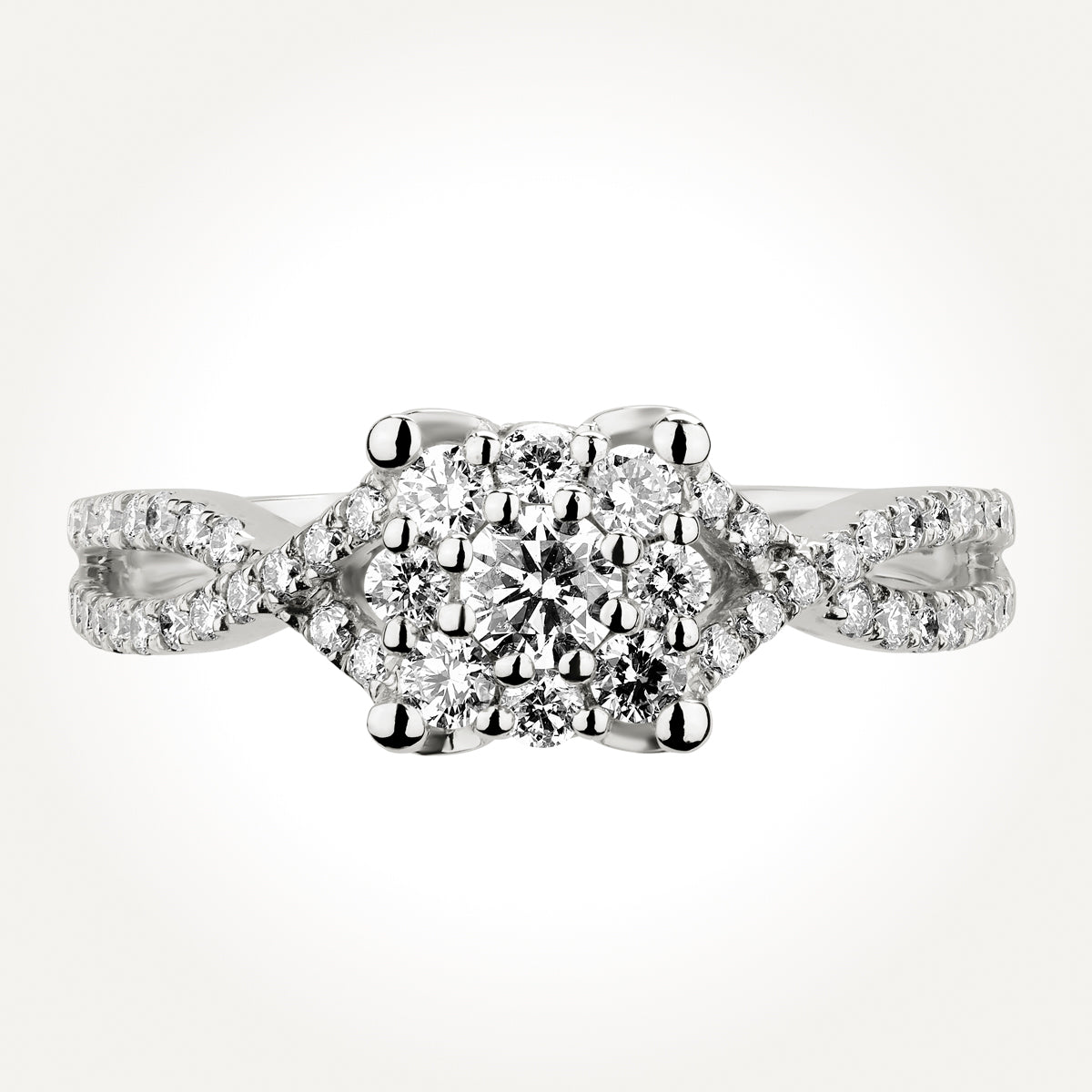 14KT White Gold Cluster Ring