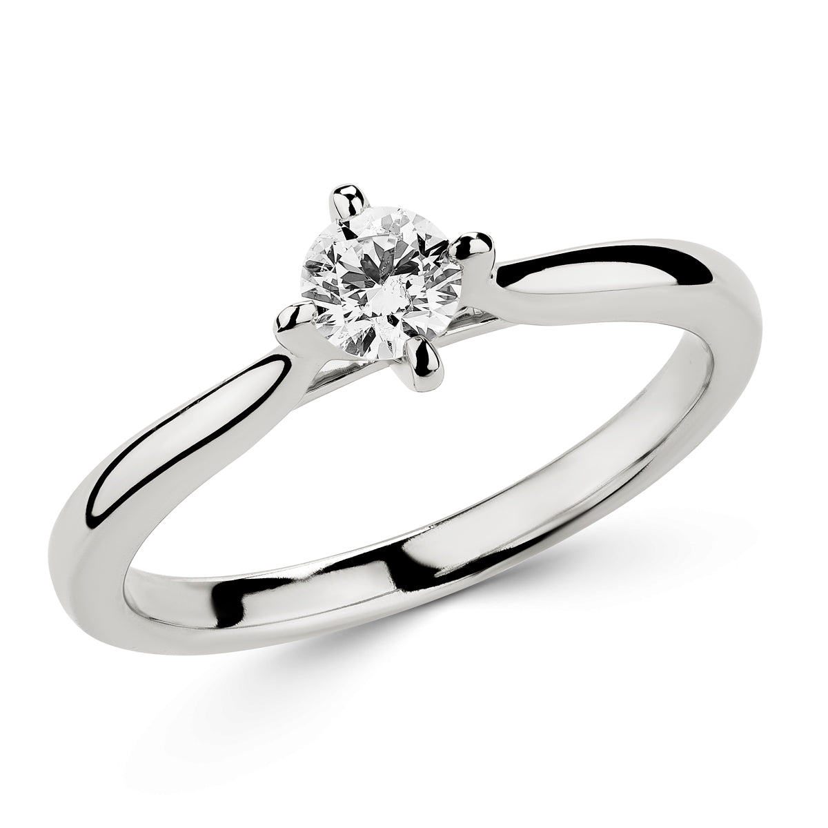 14kt White Gold Round Solitaire Ring 0.27 CT .T.W.