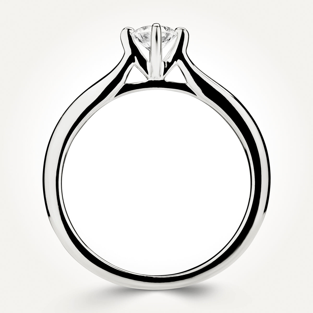 14KT White Gold Round Solitaire Ring