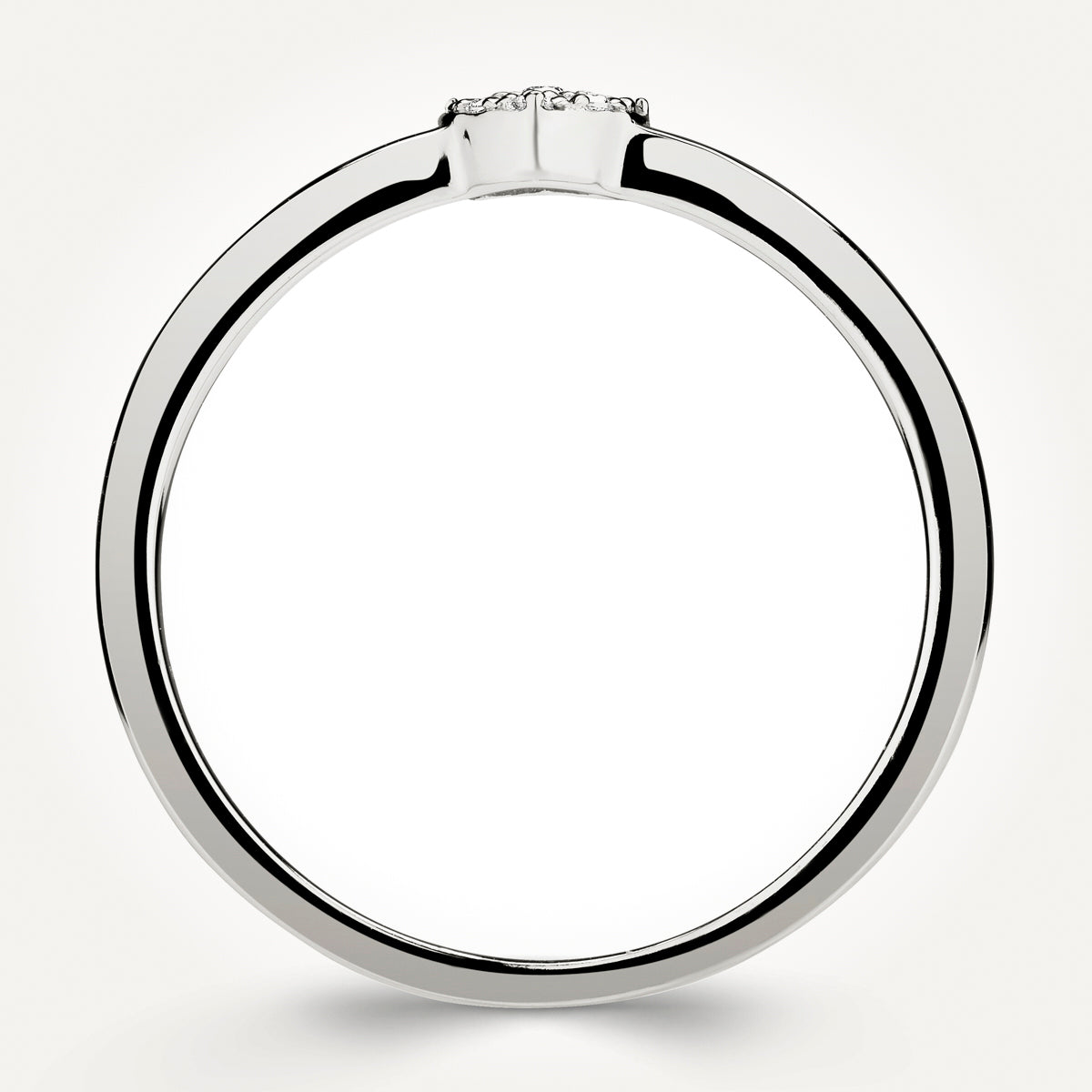 14KT White Gold Heart Cluster Ring