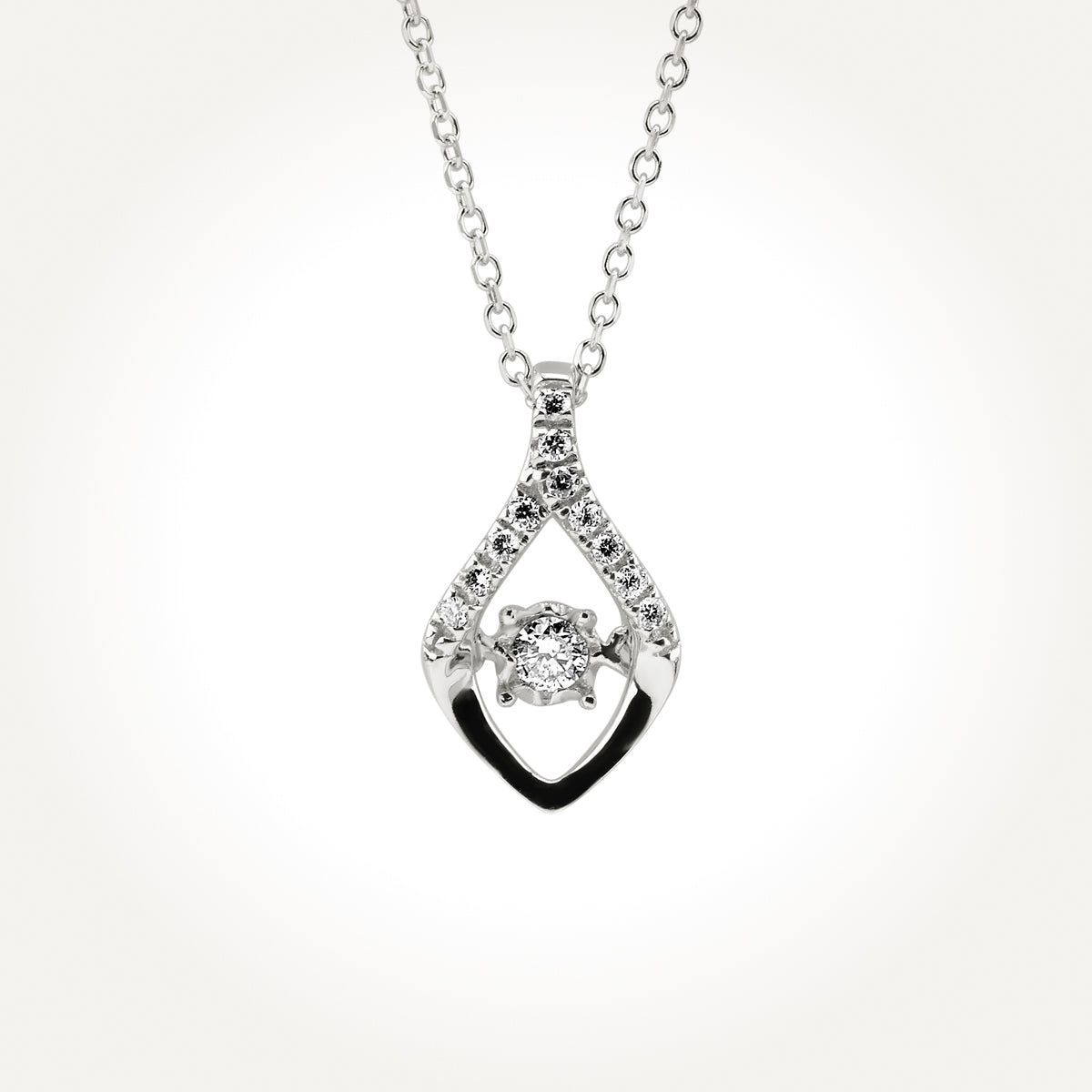 14KT White Gold Drop Necklace