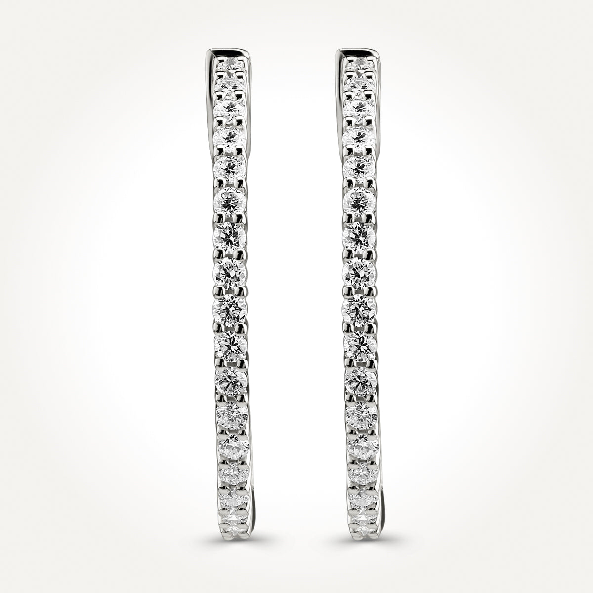 14KT White Gold Hoop Earring 1.00 CT. T.W.