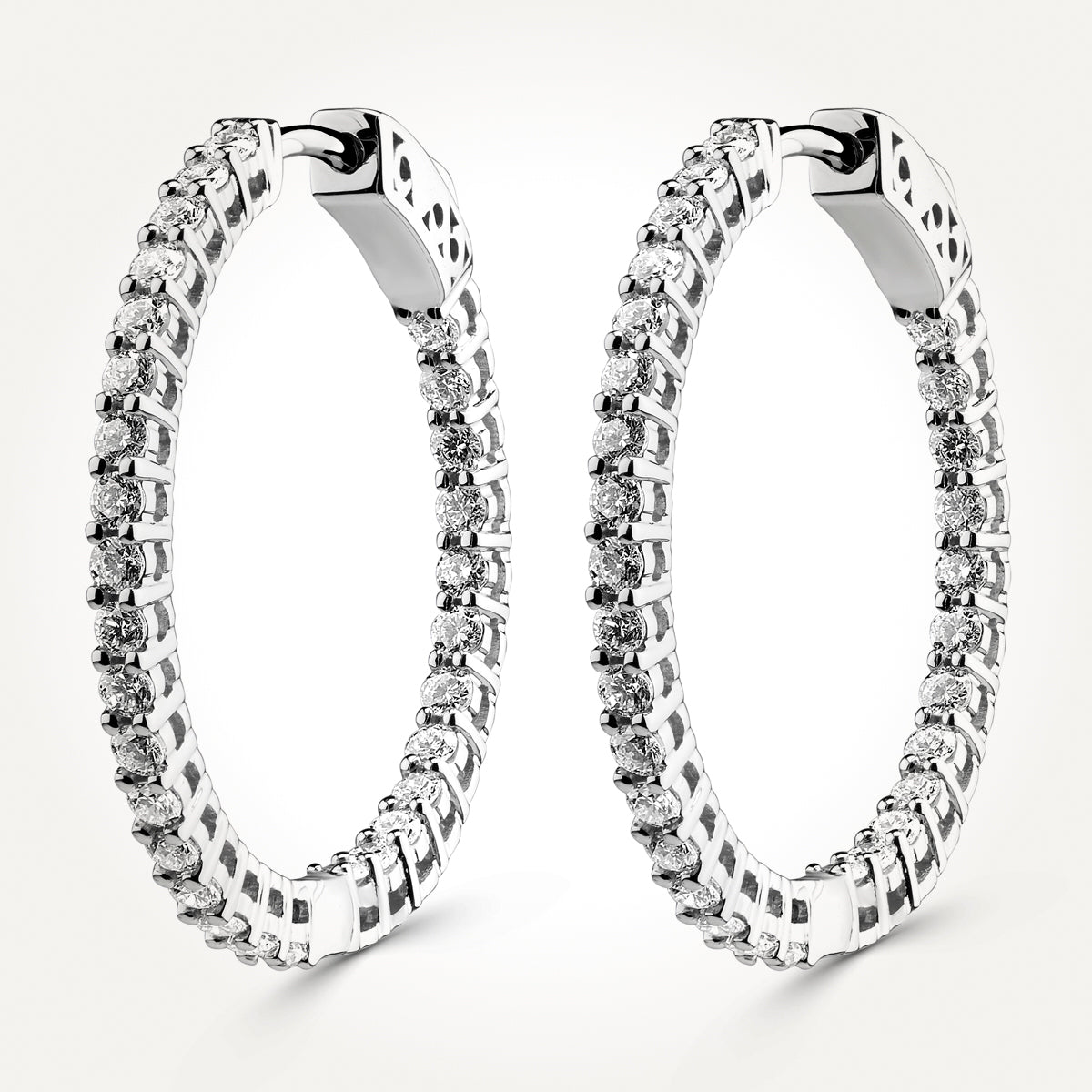 14KT White Gold Hoop Earring 1.00 CT. T.W.