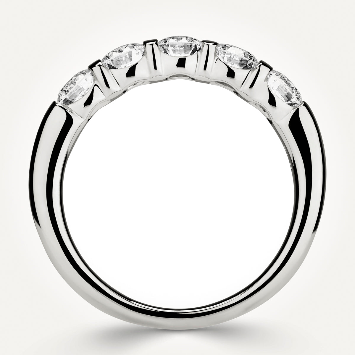 14KT White Gold Five Stone Ring