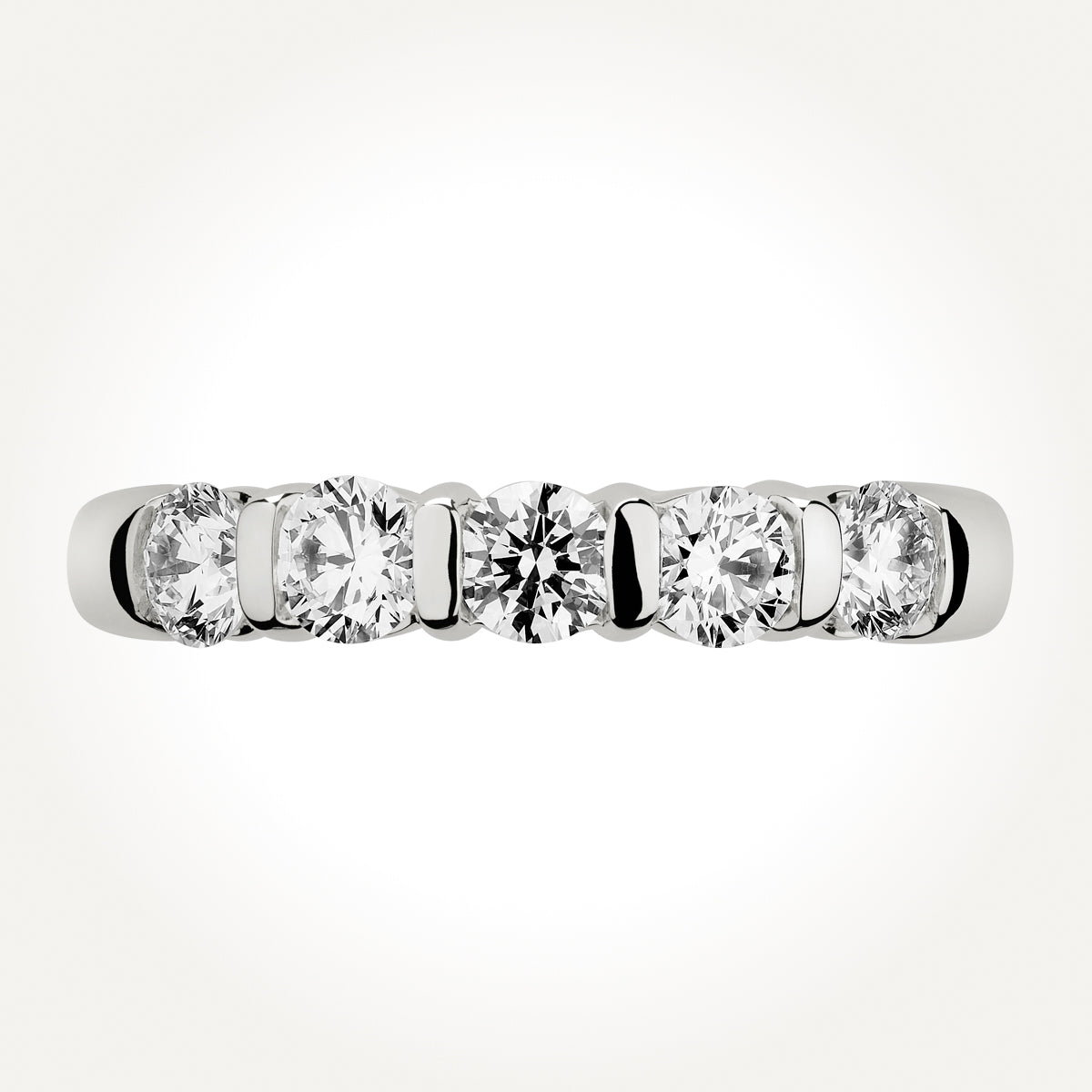 14KT White Gold Five Stone Ring