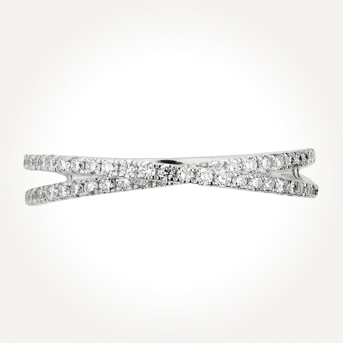 14KT White Gold Double Row Twist Ring