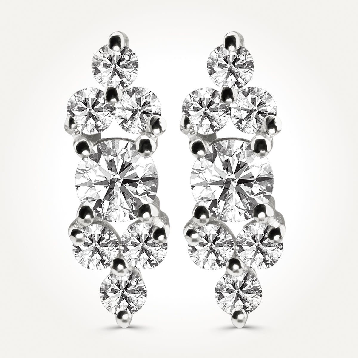 14KT White Gold Cluster Earrings 0.44 CT. T.W.