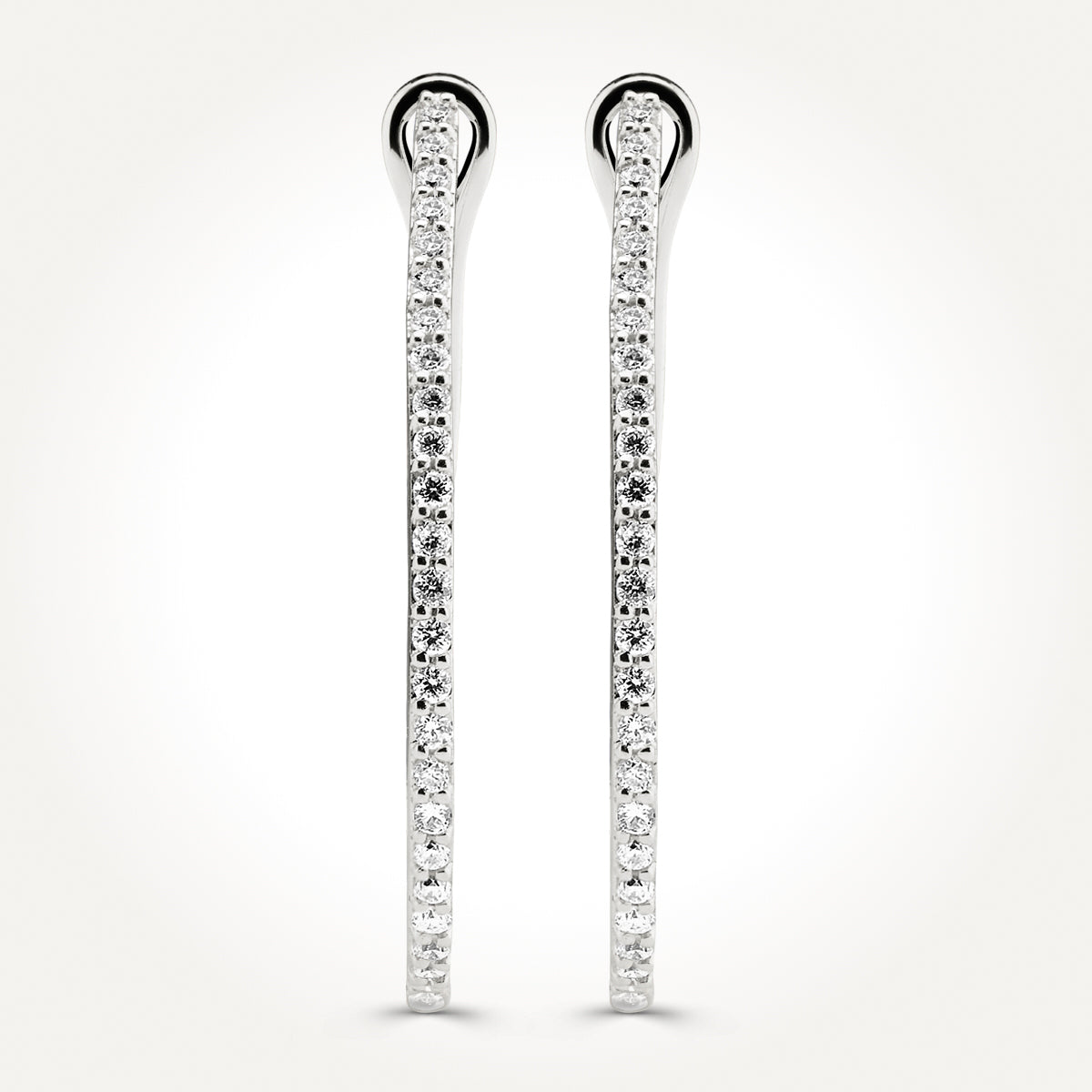 14KT White Gold Hoop Earrings 0.50 CT. T.W.