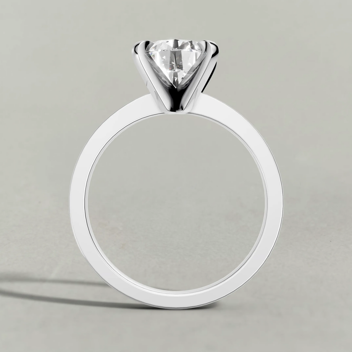 Soft-Taper Solitaire Engagement Ring (2512) in Platinum from front angle