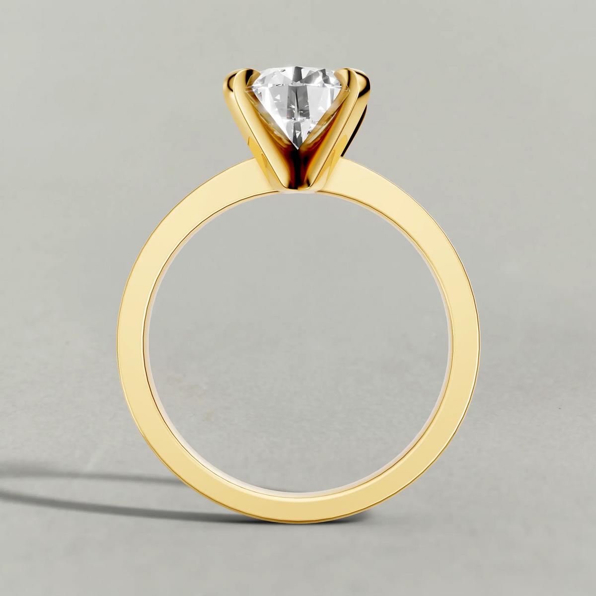Soft-Taper Solitaire Engagement Ring (2512) in Yellow Gold from front angle