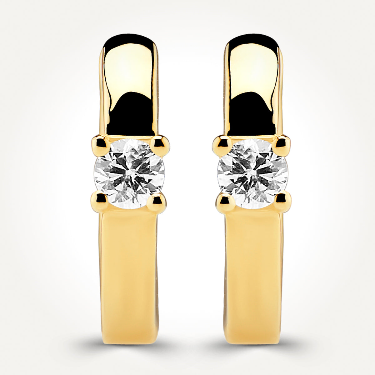 14KT Yellow Gold Hoop Earrings 0.14 CT. T.W.