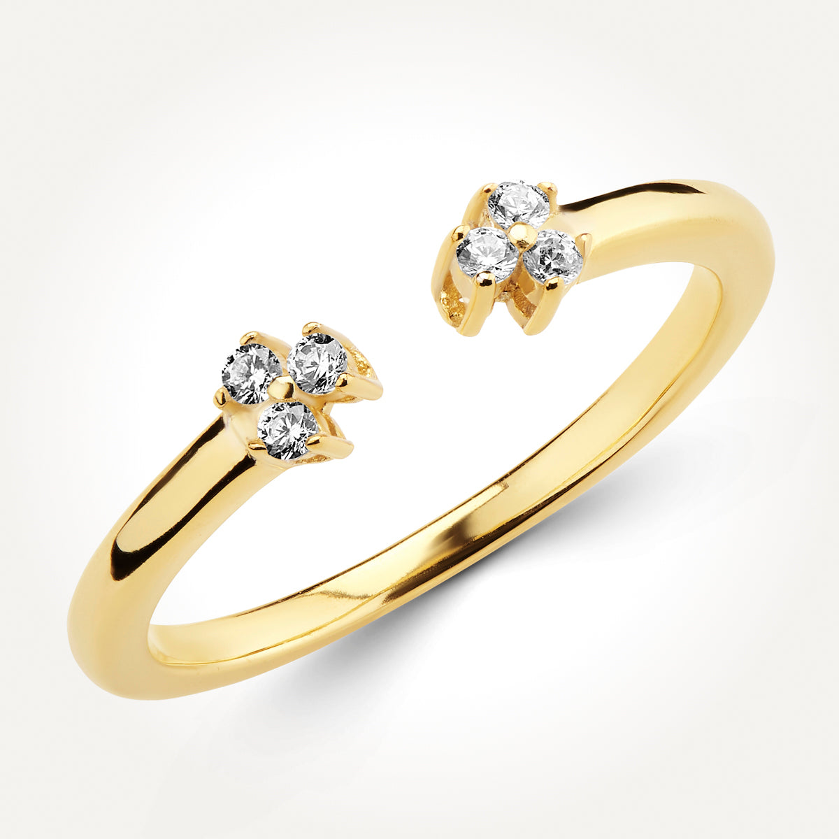14KT Yellow Gold Cluster Cuff Ring