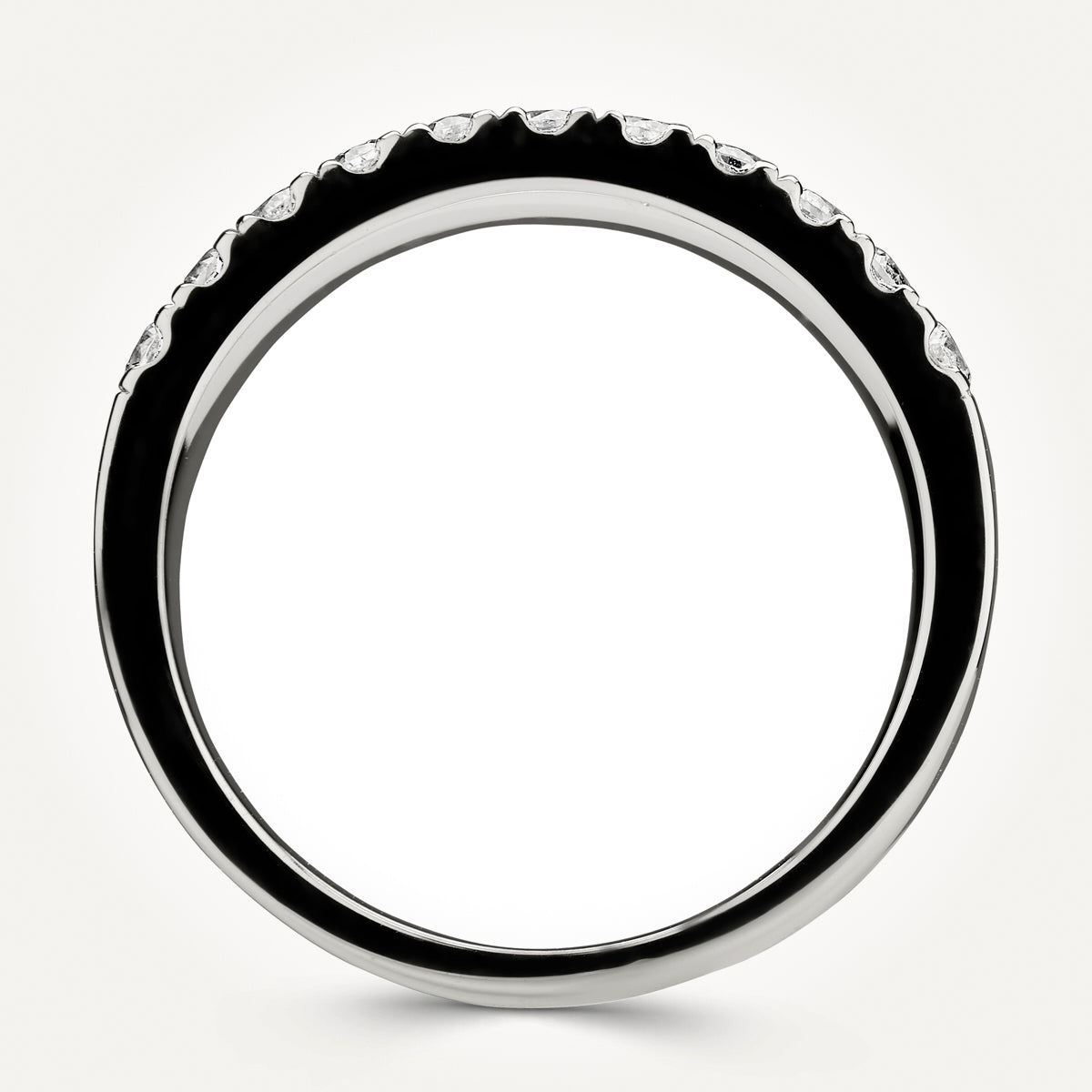 14KT White Gold Double Row Ring