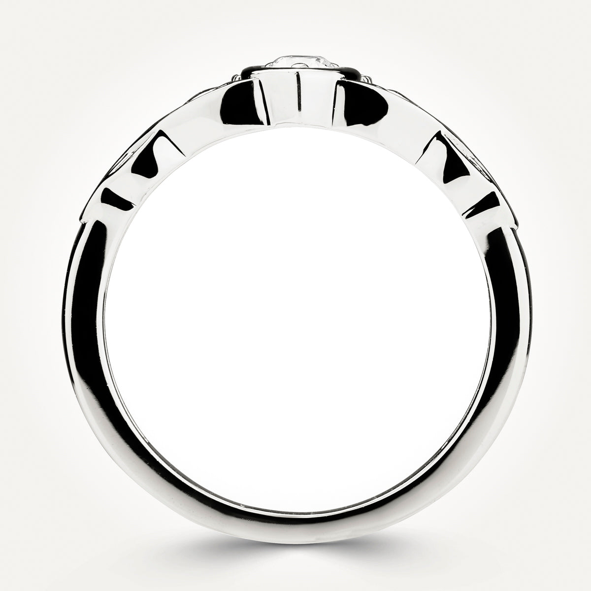 14KT White Claddagh Ring