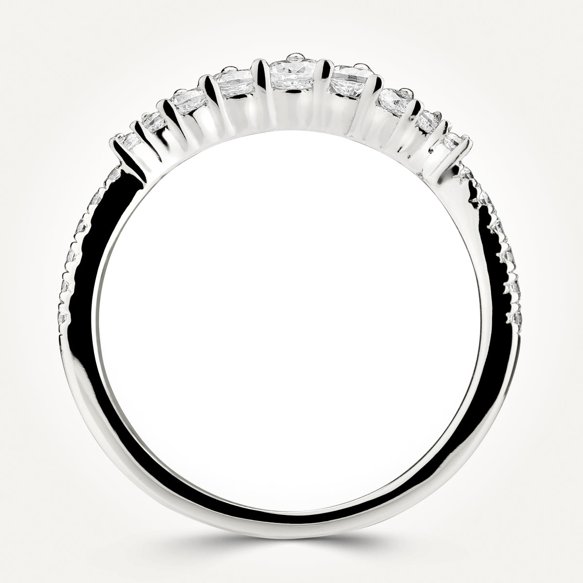 14KT White Gold Curved Nesting Ring