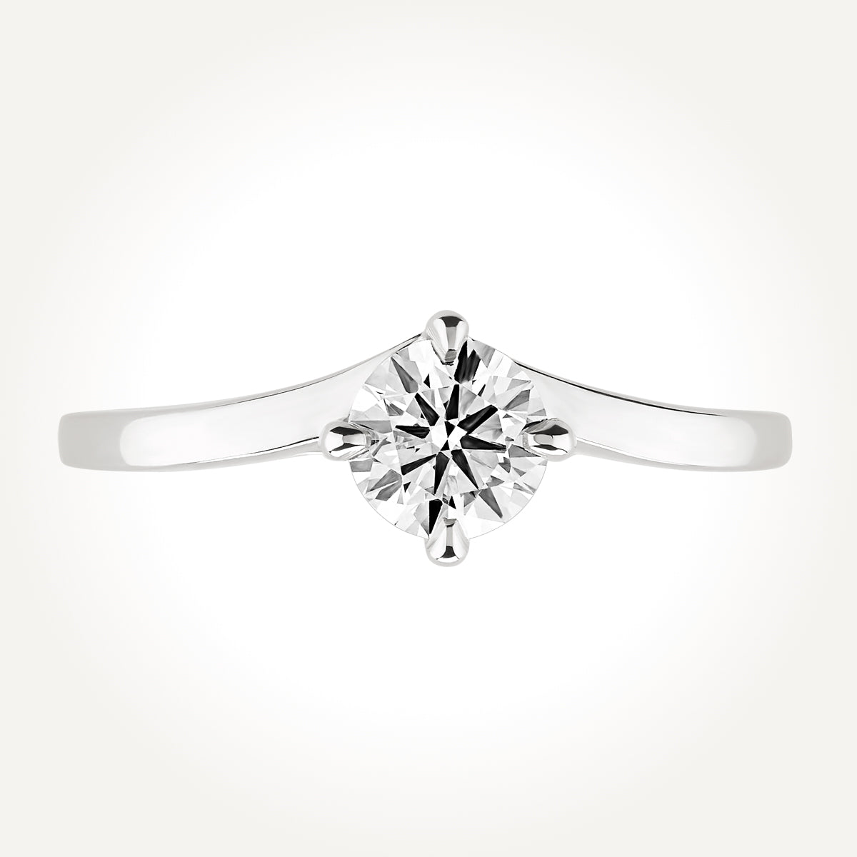 14KT White Gold V shaped Ring