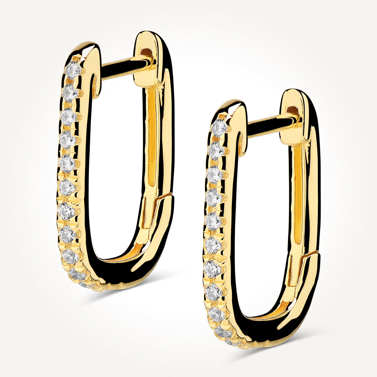 10KT Yellow Gold Rectangular Hoop Earrings