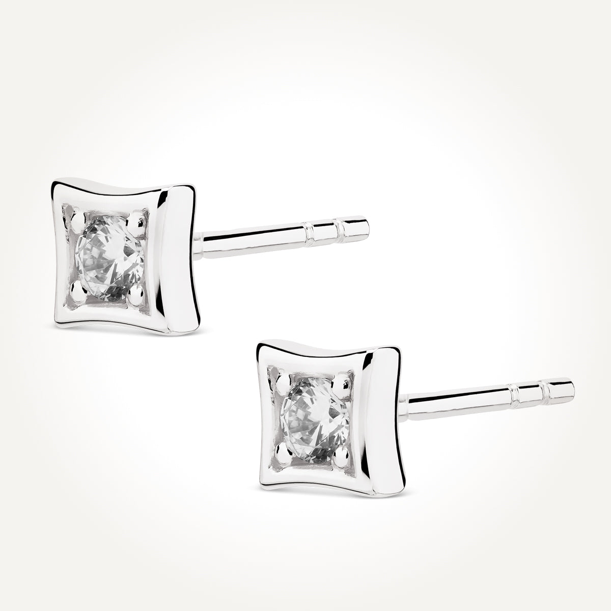 14KT White Gold Stud Earrings