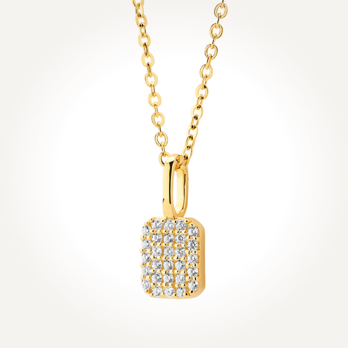 14KT Yellow Gold Diamond Cluster Necklace