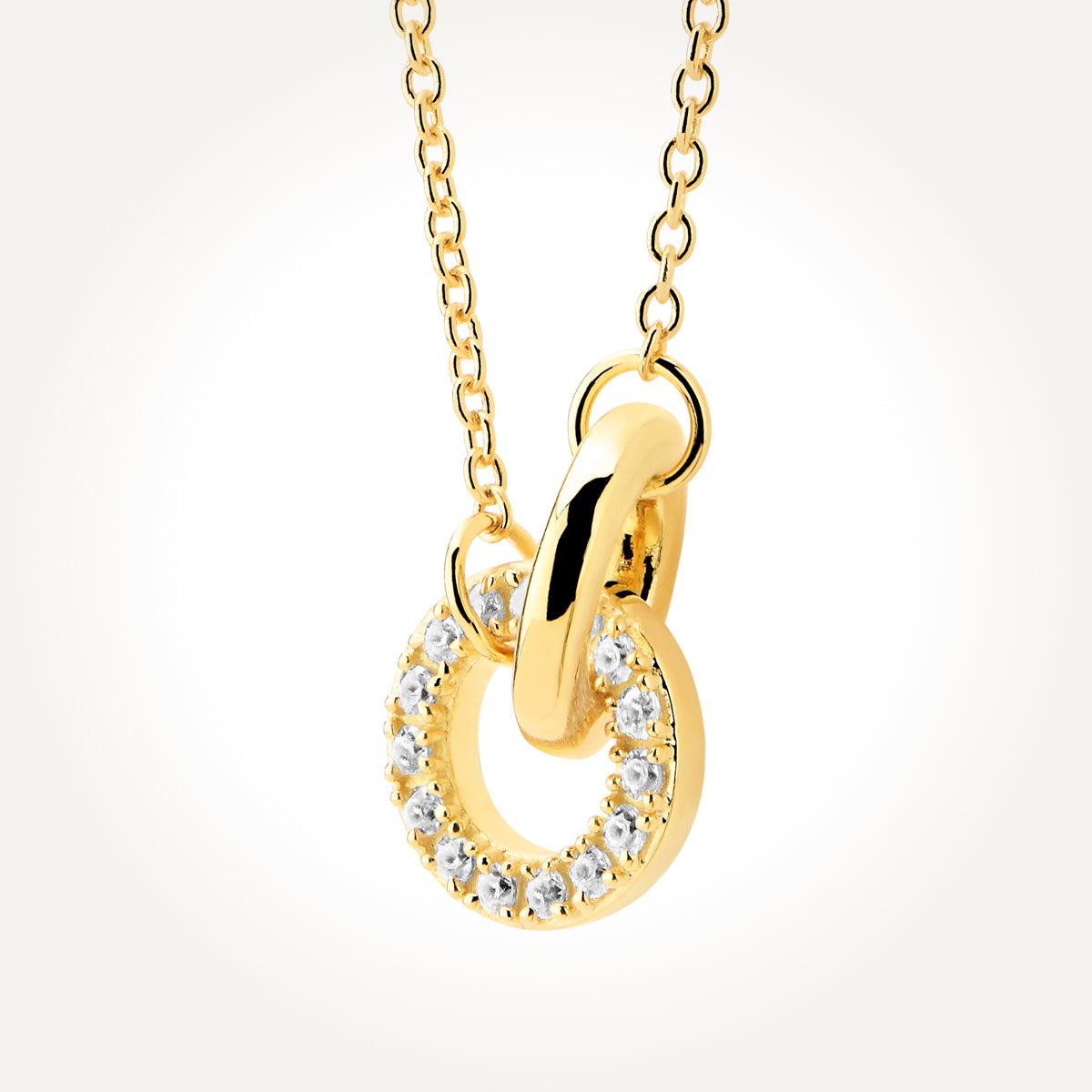 14KT Yellow Gold Interlocking Circle Necklace