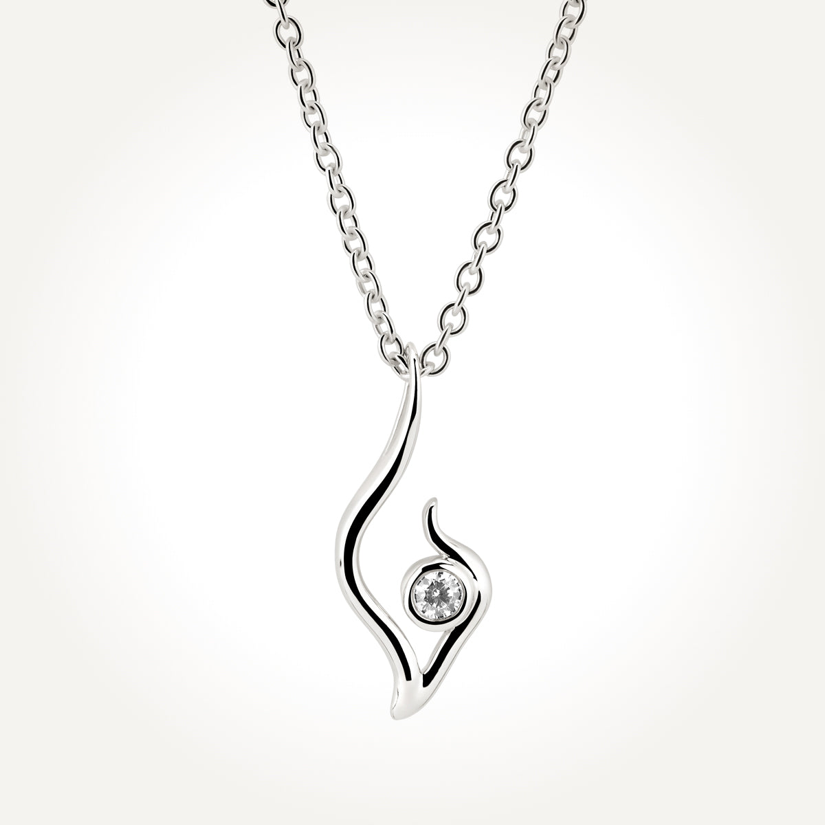 14KT Gold The Candleflame of Your Love Necklace 0.022 CT. T.W.