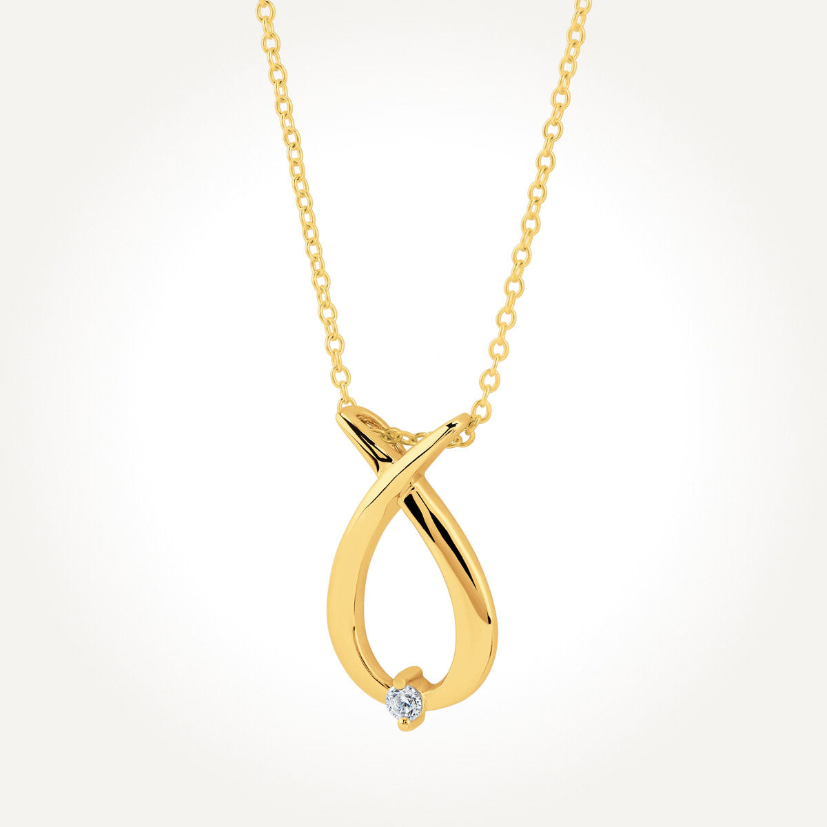 Yellow Gold Diamond Memory Pendant