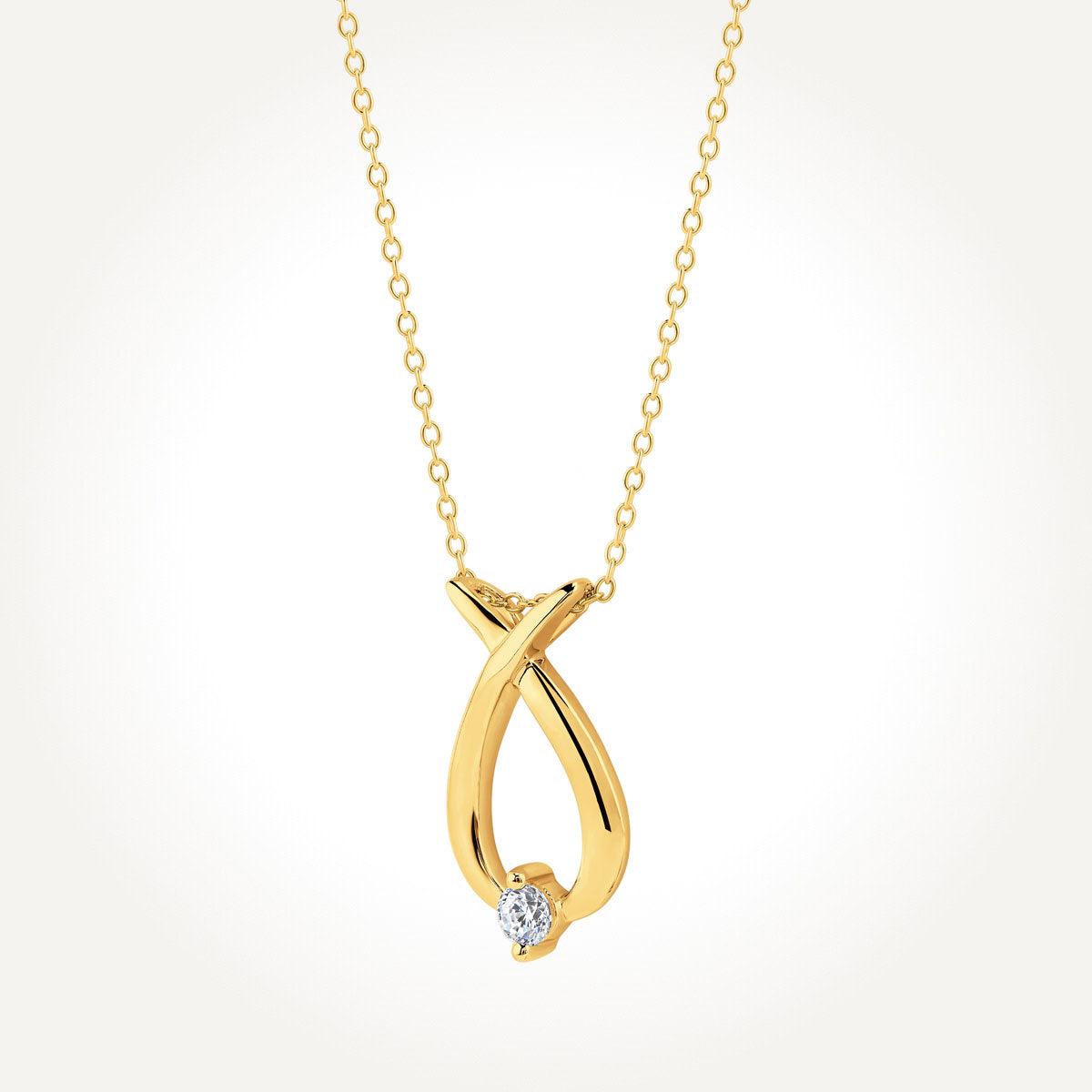 Yellow Gold Diamond Memory Pendant