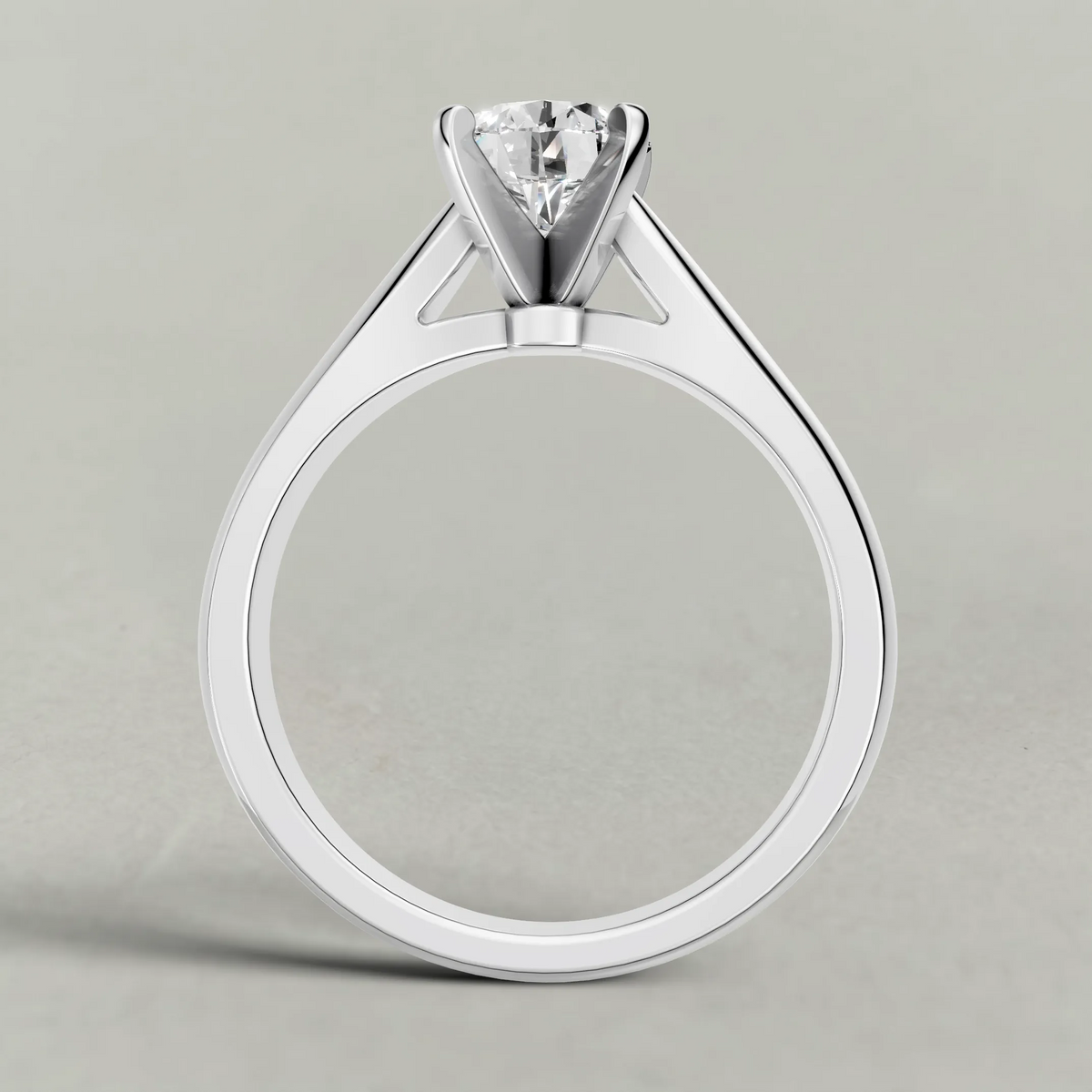 Sweeping Cathedral Solitaire Engagement Ring (3305) in Platinum from front angle