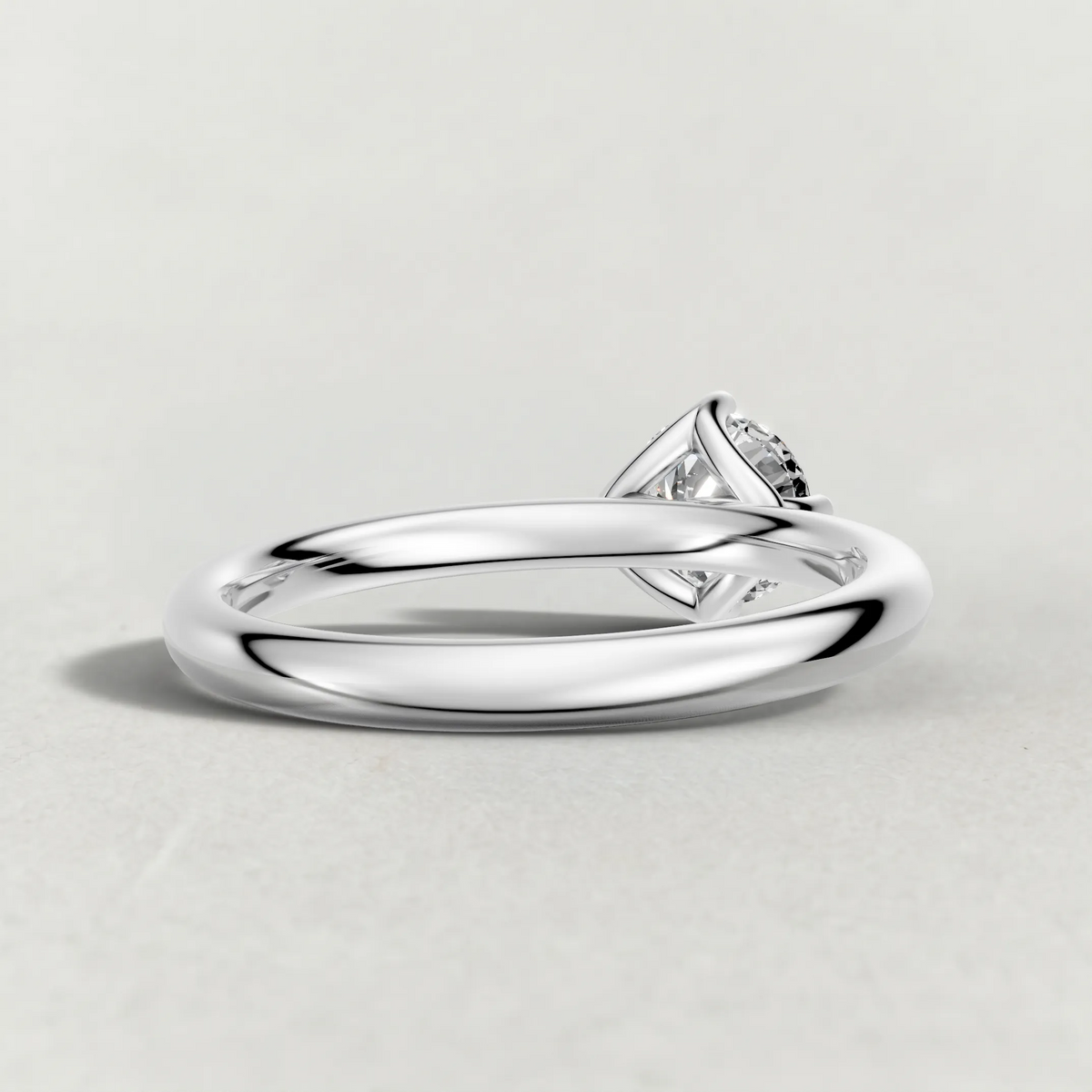 Compass-Set Solitaire Engagement Ring (70690) in Platinum from back angle