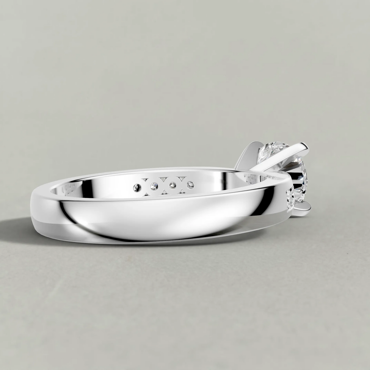 Channel-Set Engagement Ring (70809) in Platinum from back angle