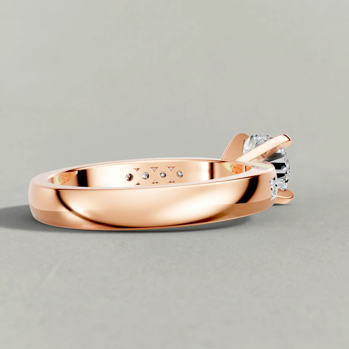 Channel-Set Engagement Ring (70809) in Rose Gold from back angle