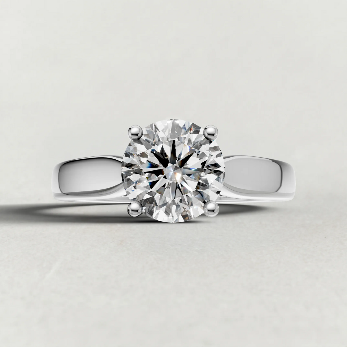 Polished Ridge Engagement Ring (71128) in Platinum zoomed in on diamond