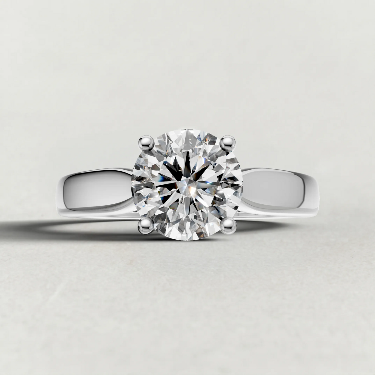 Polished Ridge Engagement Ring (71128) in White Gold zoomed in on diamond