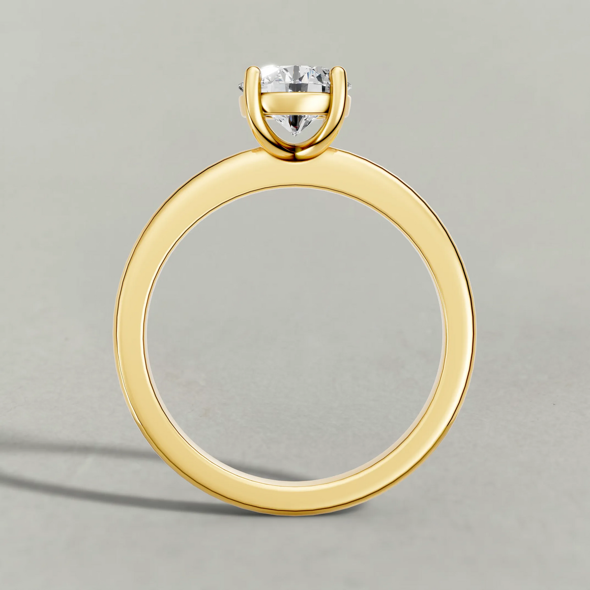 Raised Basket Solitaire Engagement Ring (71412) in Yellow Gold from front angle