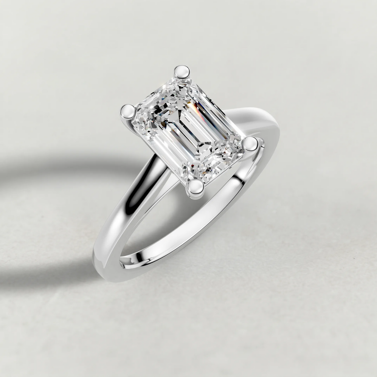 Split-Shoulder Solitaire Engagement Ring (71590) in Platinum from top 3/4 angle