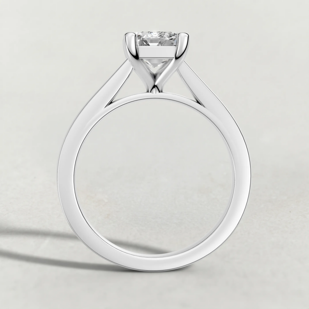 Split-Shoulder Solitaire Engagement Ring (71590) in Platinum from front angle