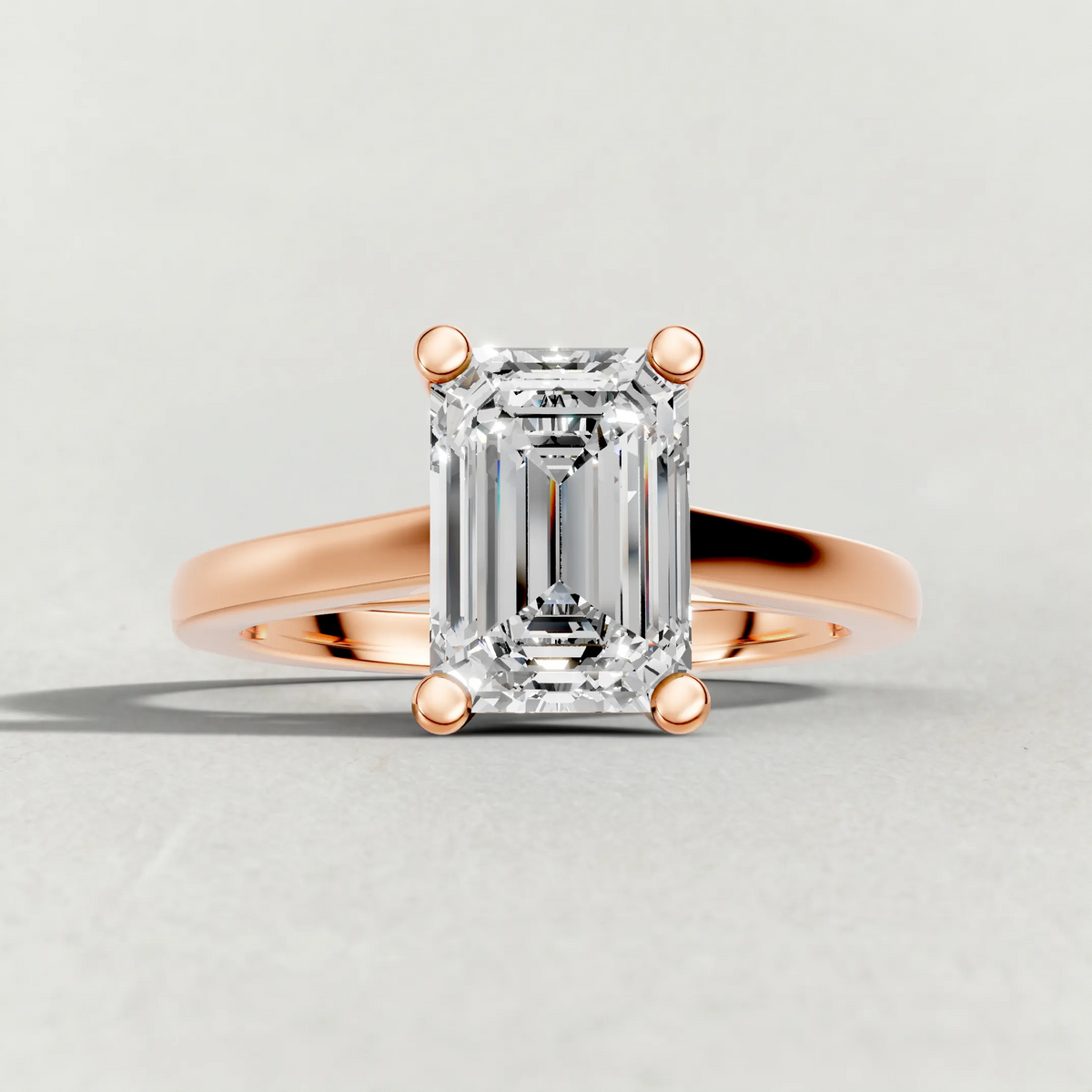 Split-Shoulder Solitaire Engagement Ring (71590) in Rose Gold zoomed in on diamond