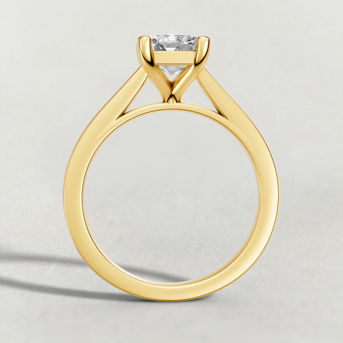 Split-Shoulder Solitaire Engagement Ring (71590) in Yellow Gold from front angle