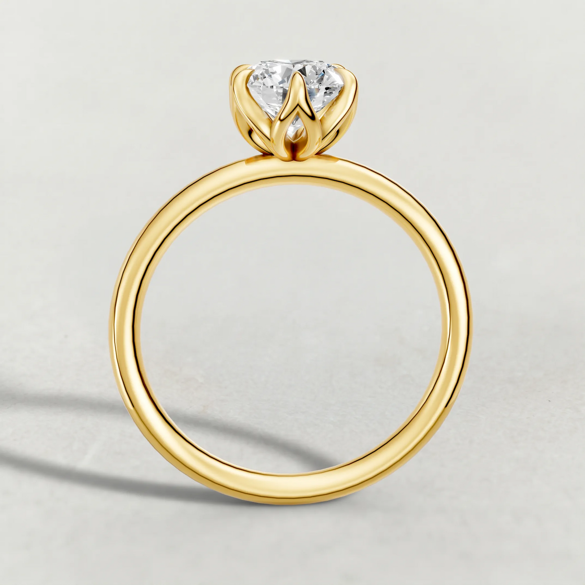 Open Basket Solitaire Engagement Ring (72255) in Yellow Gold from front angle