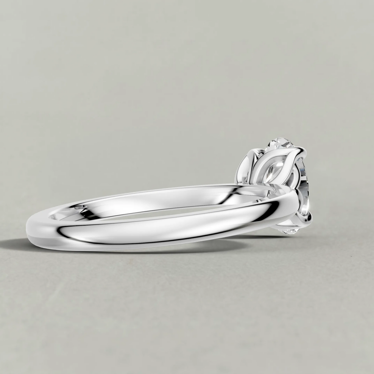 Sculpted Crown Engagement Ring (72685) in Platinum from back angle