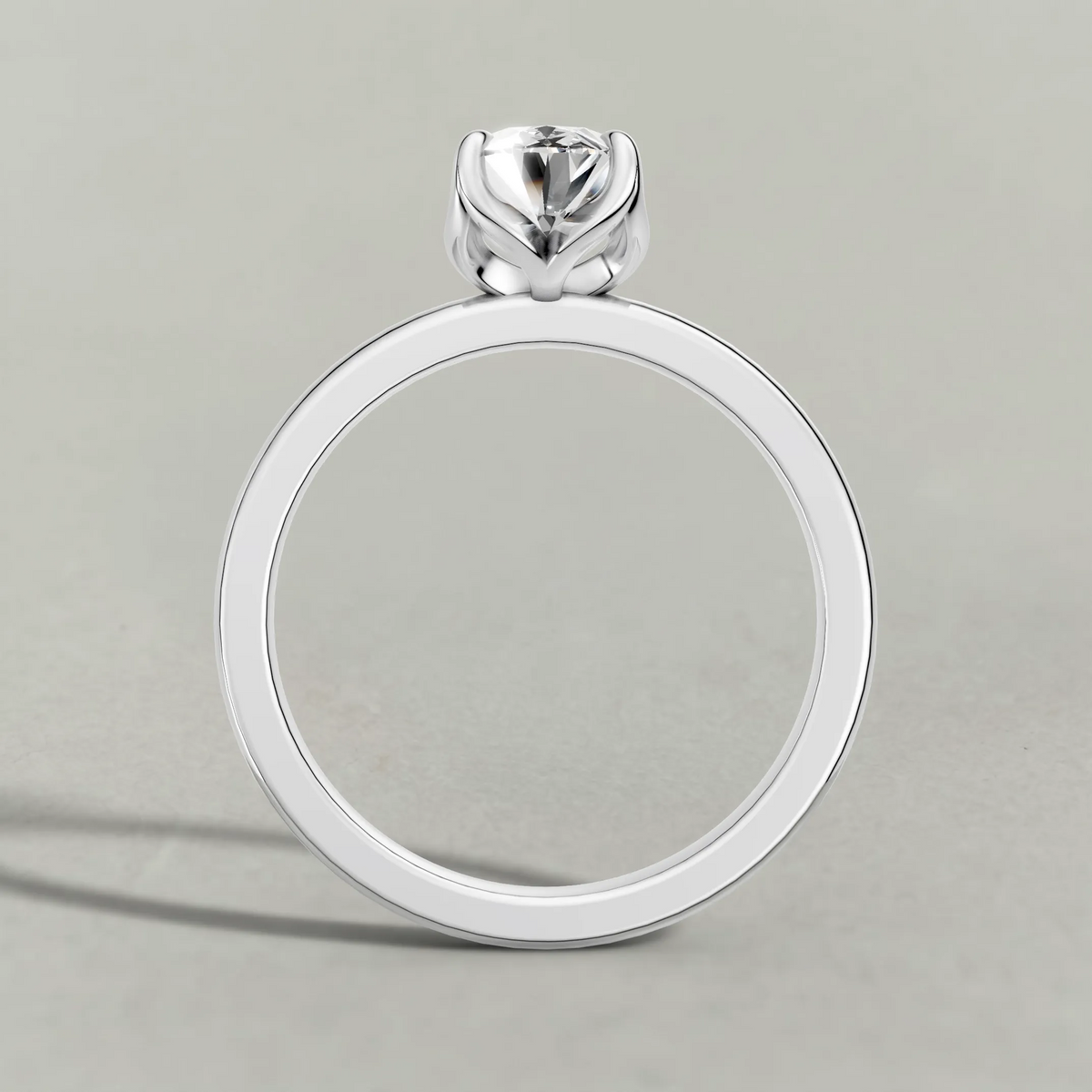 Sculpted Crown Engagement Ring (72685) in Platinum from front angle